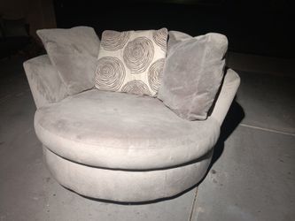Large Round Swivel Accent Sofa Chair