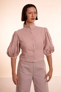 Samantha Pleet x HKM Georgina Blouse - Pink Gauze