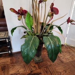 Beautiful Floral Arrangement In Lady Slipper Vase  ($1100 Retail) 