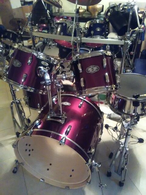 PEARL VISION SST 5PC MAROON RED DRUM SET (BIRCH) RARE!