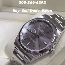 Rolex 39mm OP Rhodium Dial Box And Card 
