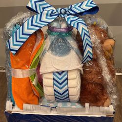 Baby boy gift newborn shower trike diaper bear lap bibs bottle toy blankie