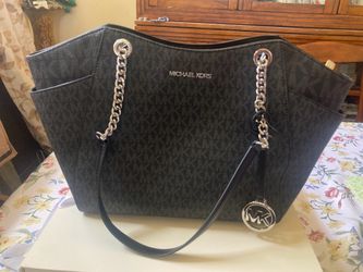 Michael Kors Jet Set Travel Lg Chain Shoulder Tote Black New With Tags