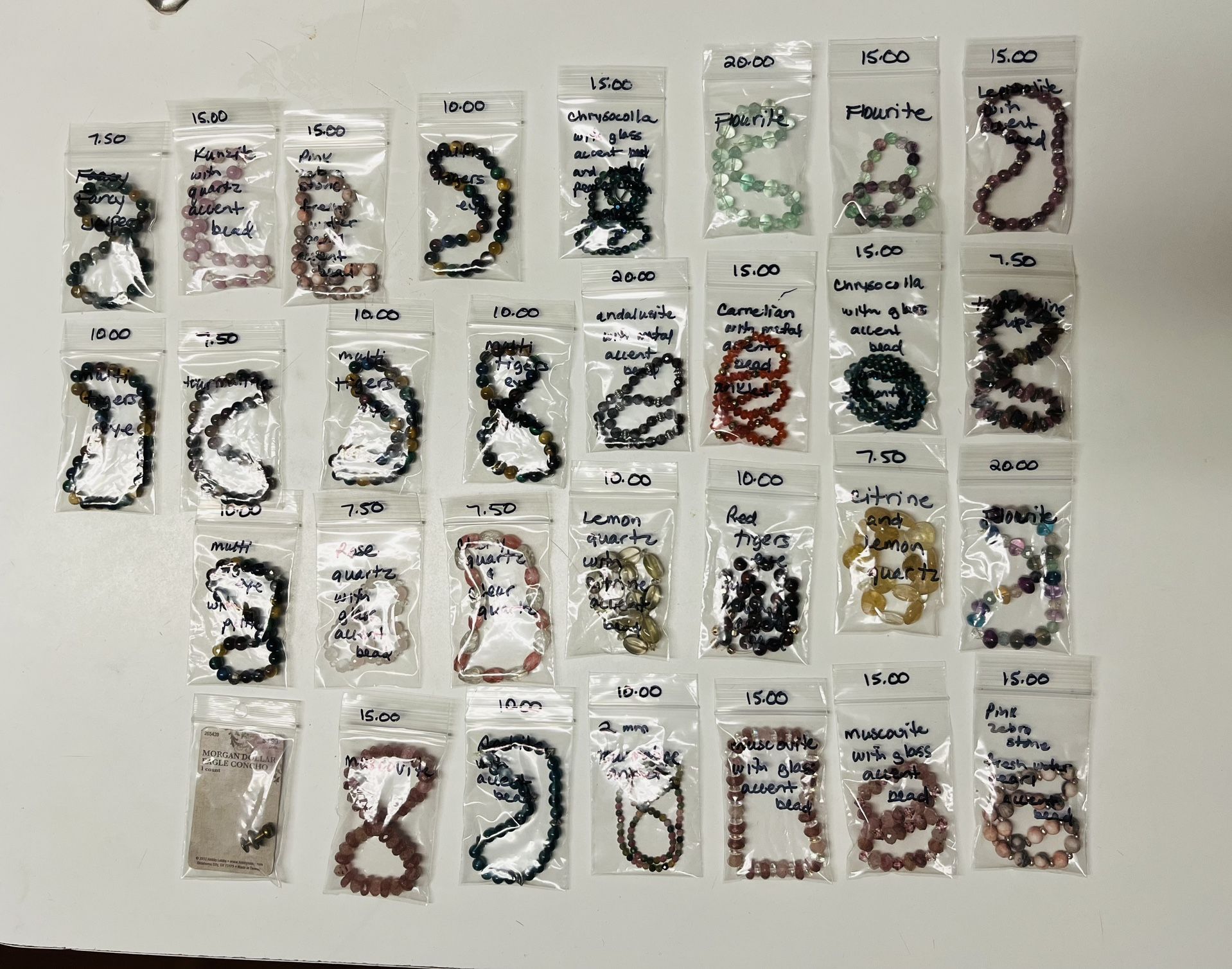 Huge Lot Of Gemstone Bracelets, Anklets. 