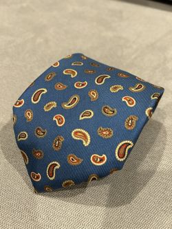 Silk Brioni Blue And Paisley Pattern Tie