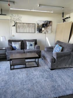 Matching Sofas Gray Loveseat And Chair Couch 🛋️
