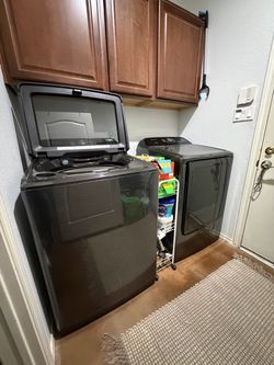 Washer and dryer in good working condition.