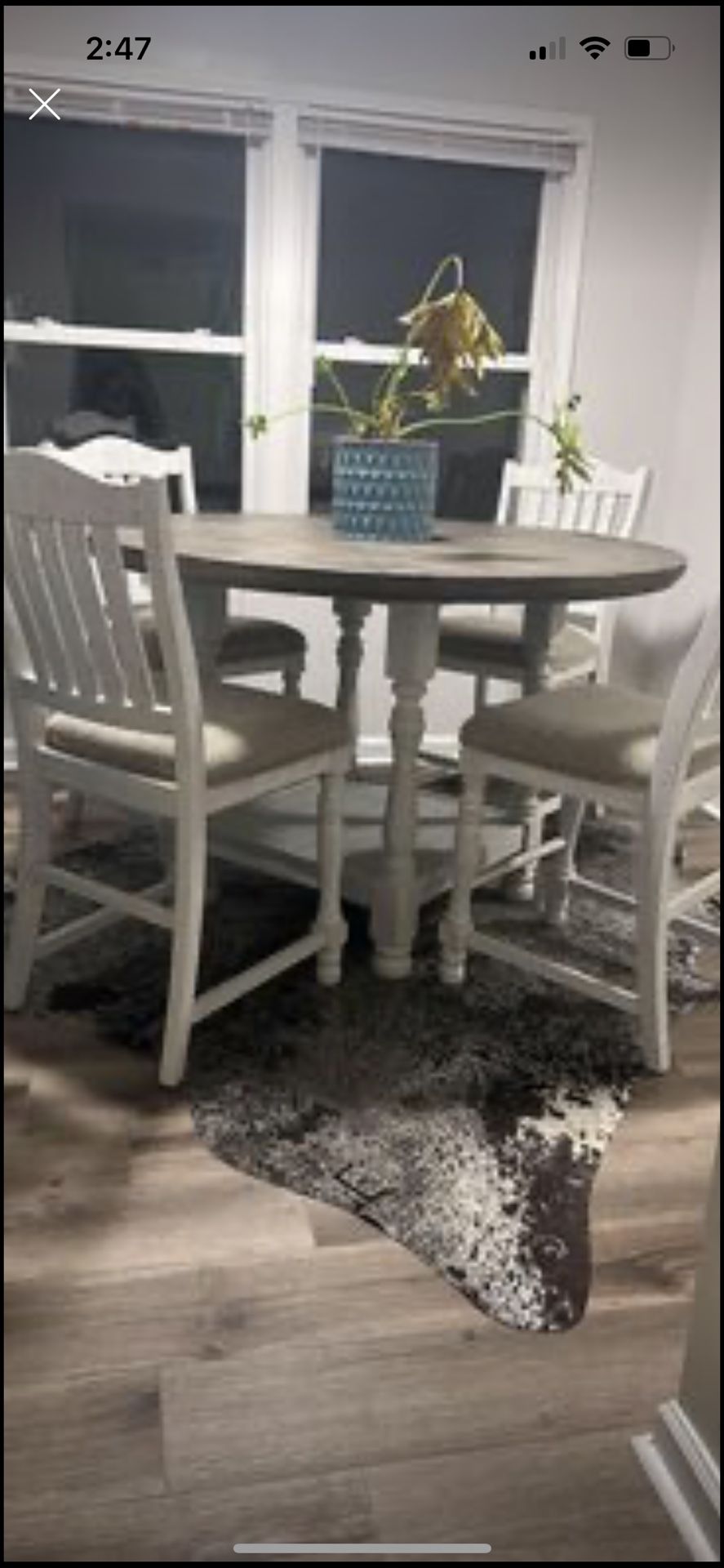 Dining Table with chairs set of 4 Ashley Furniture Havalance round counter table with 4 chairs (upholstered seats)