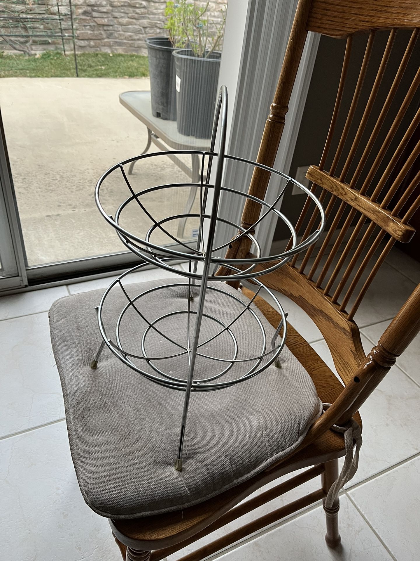 Vintage 2-Tier Metal Fruit Basket Bowl Vegetable Storage Countertop Rack/Decor