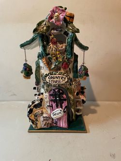 Ceramic Country Store Cottage Figurine