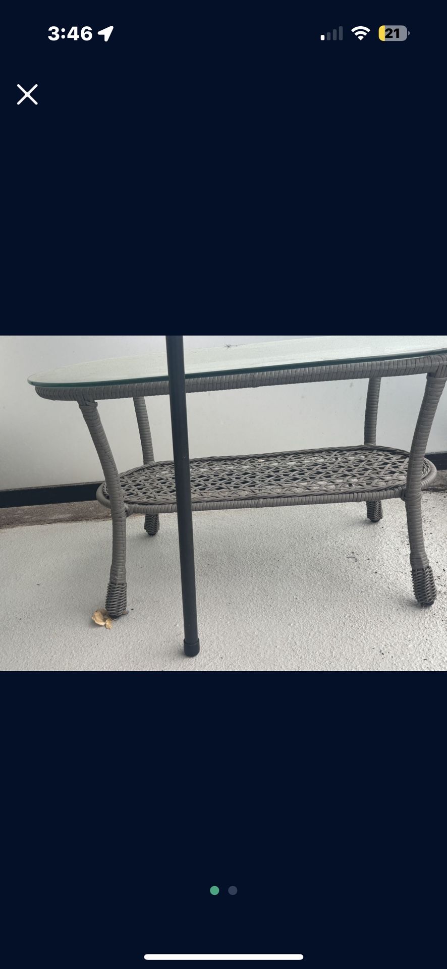 PIER ONE COFFE TABLE AND CARD TABLE