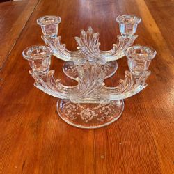 Vintage Pair Fostoria  Double Candle Holders 