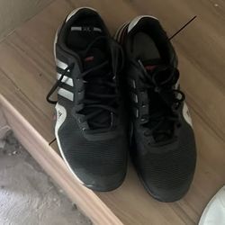 Adidas Barricade Tennis Shoes Black Silver Mens 11.5