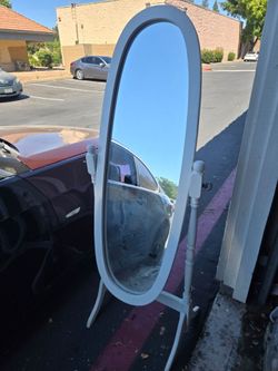 White Old School Mirror