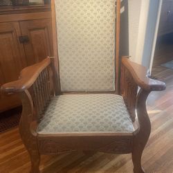 Vintage Antique Morris Recliner Chair.  Oak