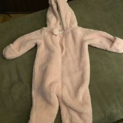 Carters 9 Months Girls Light Pink Fuzzy Bodysuit 