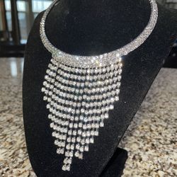 Wedding Necklace Choker Earrings Set