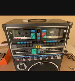 Vintages 1980 Sanyo PAT-K3DX Karaoke player boombox ghetto blaster Cassette Audio