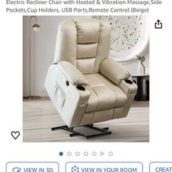 Power Lift Reclining Chair w/ massage & heat 