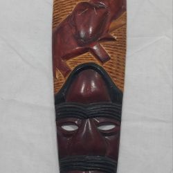 Jamaican Hand Carved Wood Face 24" Mask JAMAICA

