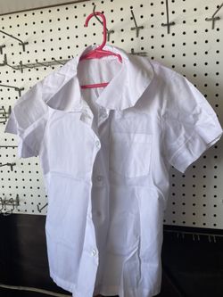 Girls White Peter Pan Collar Blouse