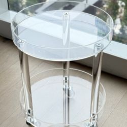 2 Tier Acrylic Clear Round Tray