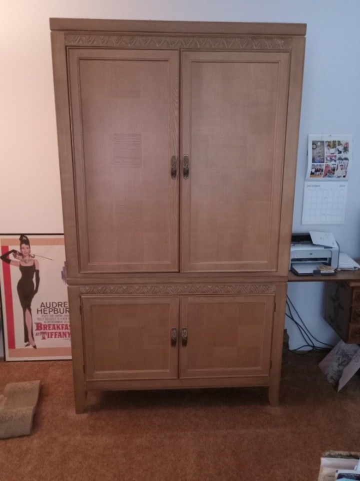 FREE WOOD CABINET AND TV WITH DOORS