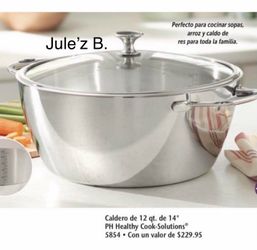 Olla de 12 qts 14” D Cook solution nueva en su caja 🌺 princess house 🌺