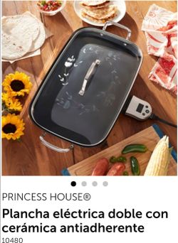 Plancha doble electrica con cerámica antiadherente  nueva en caja de princess house