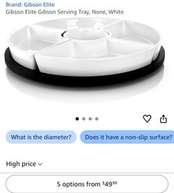 5 Section Chip & Dip Serving Platter – White Porcelain