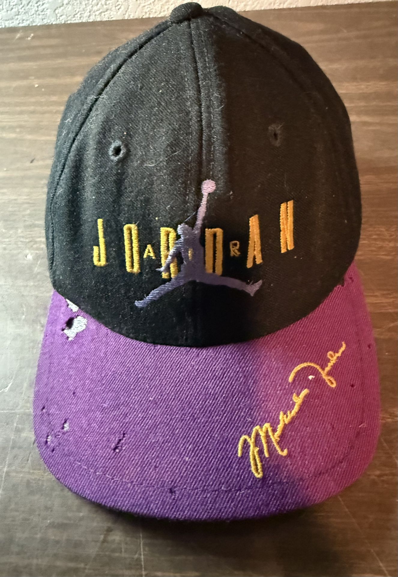 Vintage Nike Air Jordan Embroidered on Brim Signature Snapback Cap Hat Purple