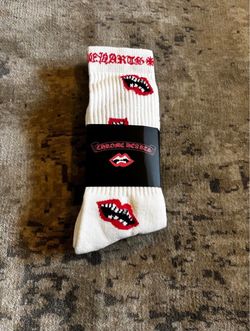 Chrome Hearts Lips Graphic Crew Socks