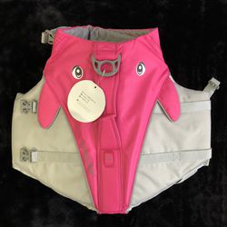 Pink Whale Dog Life Jacket - L