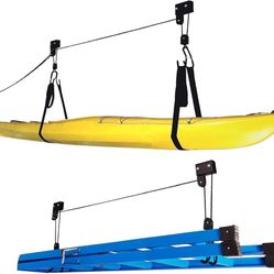 Kayak Hoist 2-Pack - Garage Storage Canoe Kayak Ladder Lift with 125 lb CapacitY