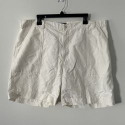 Polo Ralph Lauren White Linen Blend Shorts Size 42