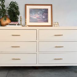 Cream Six Drawer Dresser