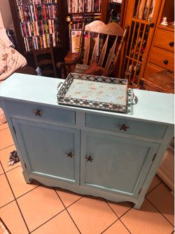 Refinished cabinet and tray