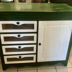 Heavy Solid Wooden Entertainment Center/Organizer w/ 4 Drawers 