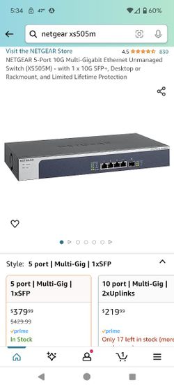 Netgear XS505M 10gbe Network Switch