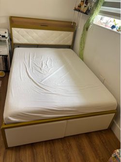 Full sized bed frame and headboard