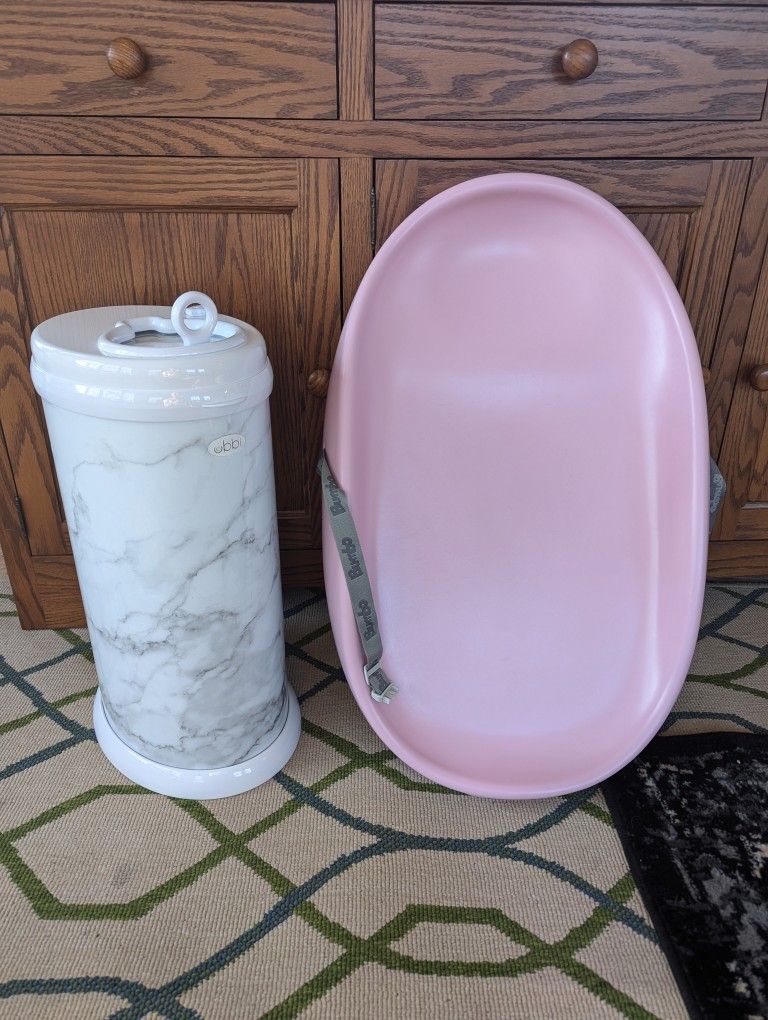 Ubbi Diaper Pail & Bumbo Changing Pad