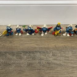 Vintage Schleich Smurf Figure Bundle