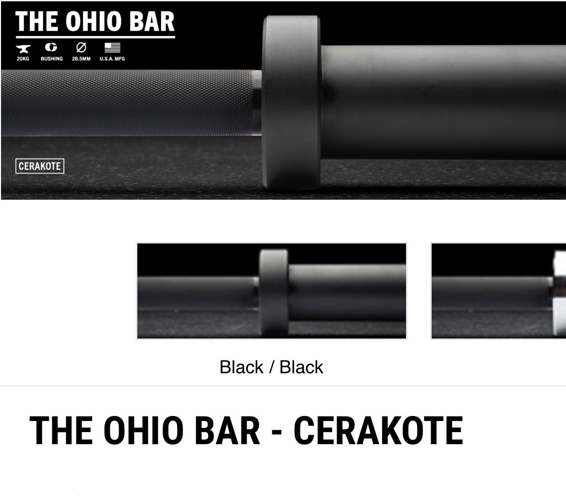 Rogue Fitness Ohio Bar Black Cerakote Barbell (20kg)