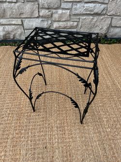 Black metal side table