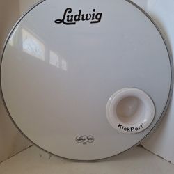 24" Ludwig Weather Master Heavy Bass Drum Head Wirh A Kickport 