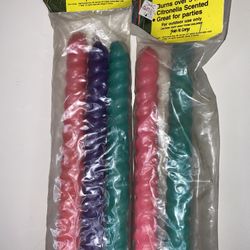 5 Twizzler Torches citronella Scented Candle Patio Outdoors VTG 1993 Sun It Corp
