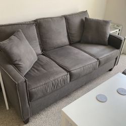 72in Memory Foam Sofa With Storage Ottoman