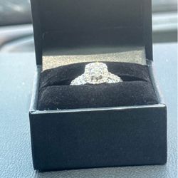 Engagement + Wedding Size 5 White Gold Diamond Rings