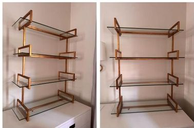 Harley 4-Piece Tiered Glass & Brass Shelf