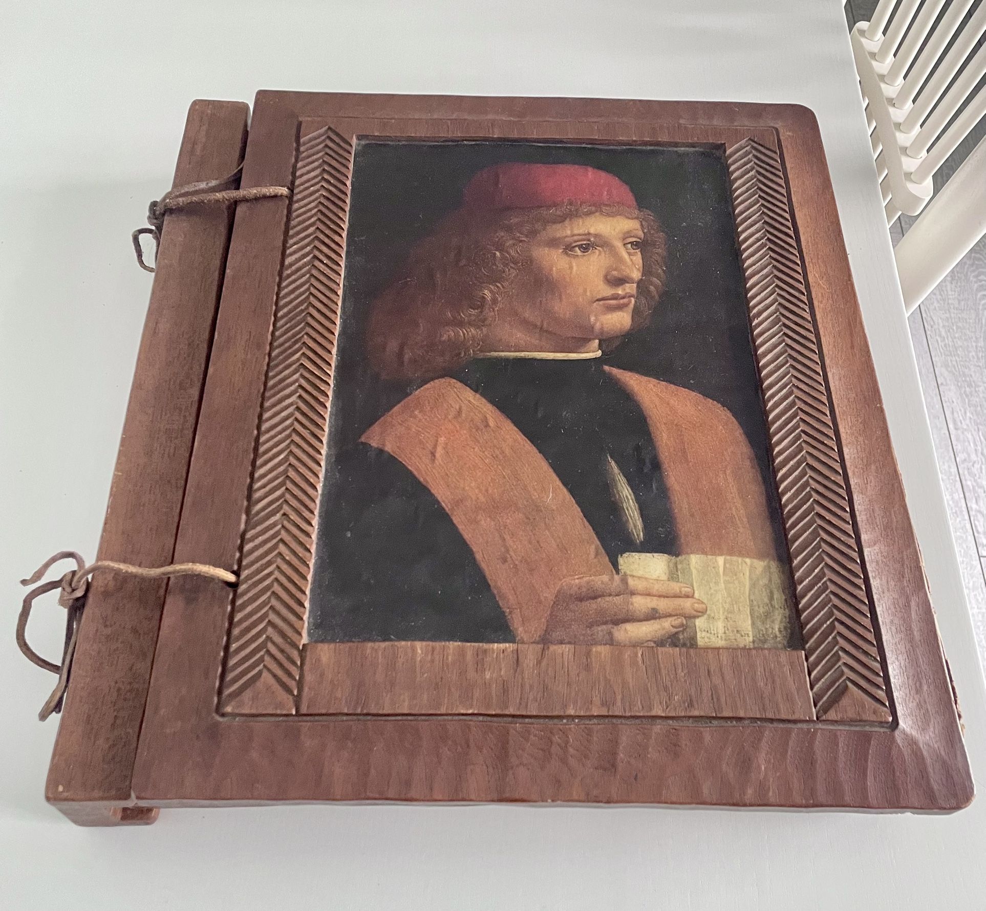 Vintage Handmade Replica Scroll Leather Journal wood cover